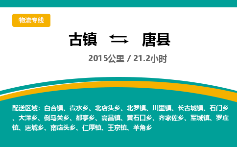 古镇到唐县物流专线公司|古镇到唐县专线|回程车运输