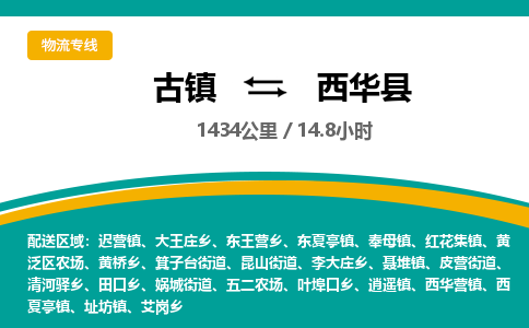 古镇到西华县物流专线公司|古镇到西华县专线|回程车运输