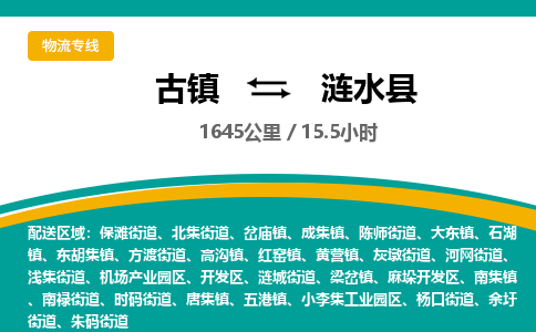 古镇到涟水县物流专线公司|古镇到涟水县专线|回程车运输