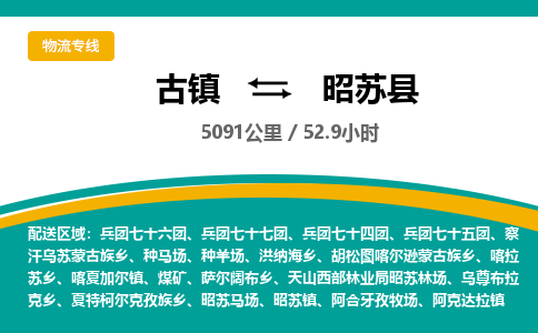 古镇到昭苏县物流专线公司|古镇到昭苏县专线|回程车运输